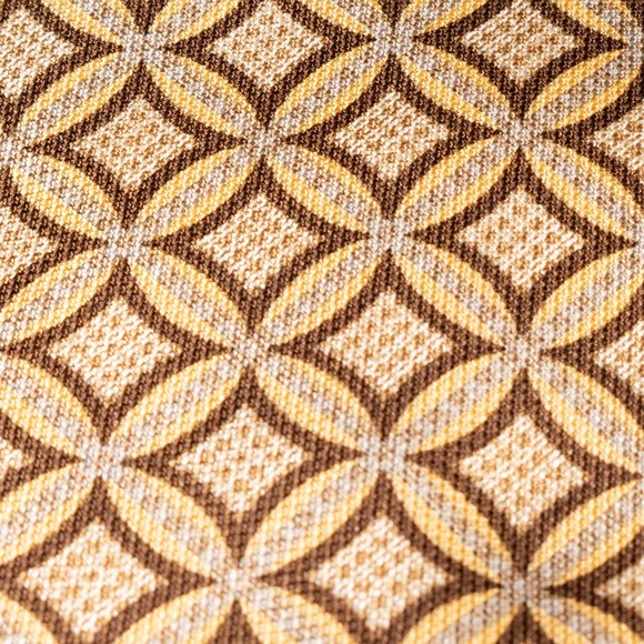 Countess Mara 100% Silk Tie Tan Brown Circle Pattern Mens Designer Necktie - Picture 5 of 5